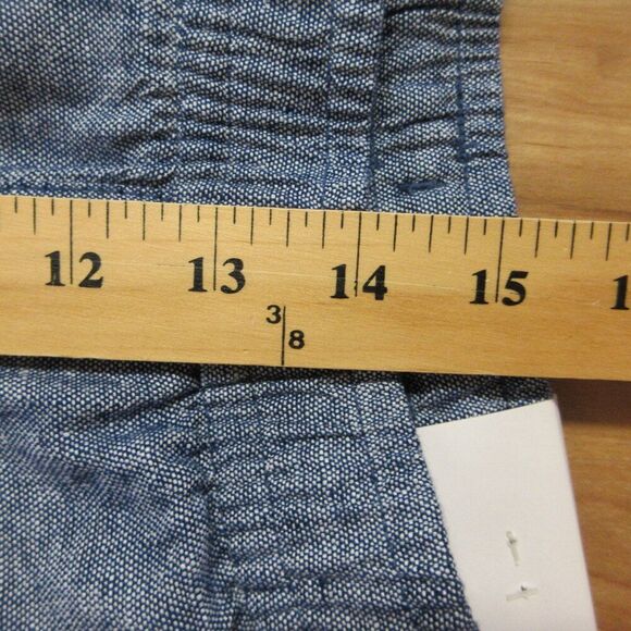 OLD NAVY High Rise Linen Blend Crop Pants Sz XL Chambray Blue Navy Trousers NWT - Picture 12 of 15
